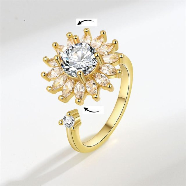 Angstlösender Ring für Damen, Kupfer, Kristall, Schmetterlinge, Vögel - Bild 1