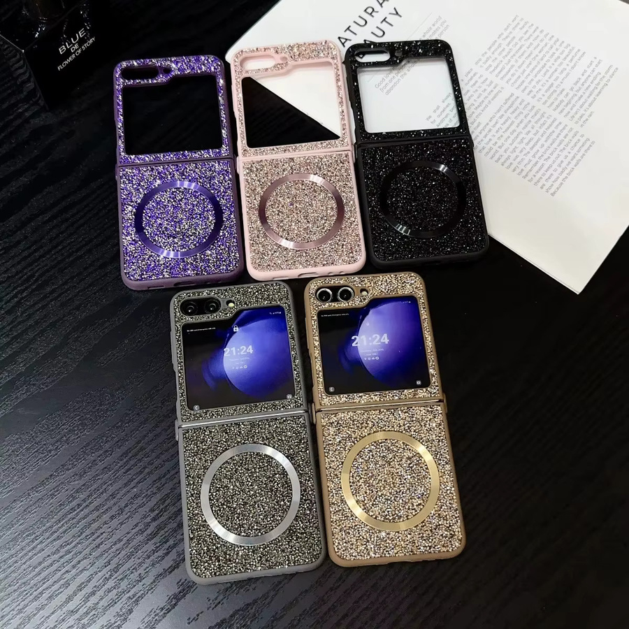 Magnetische Glitzer Diamant TPU Schutzhülle für Samsung Galaxy Z Flip 8 7 FE 6 5 4 3 in Purple - Bild 4
