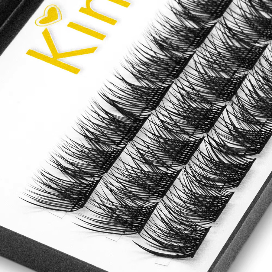 Kimcci Falsche Wimpernbündel, 3D Russische Volumen, Schwarz, Unisex - Bild 4