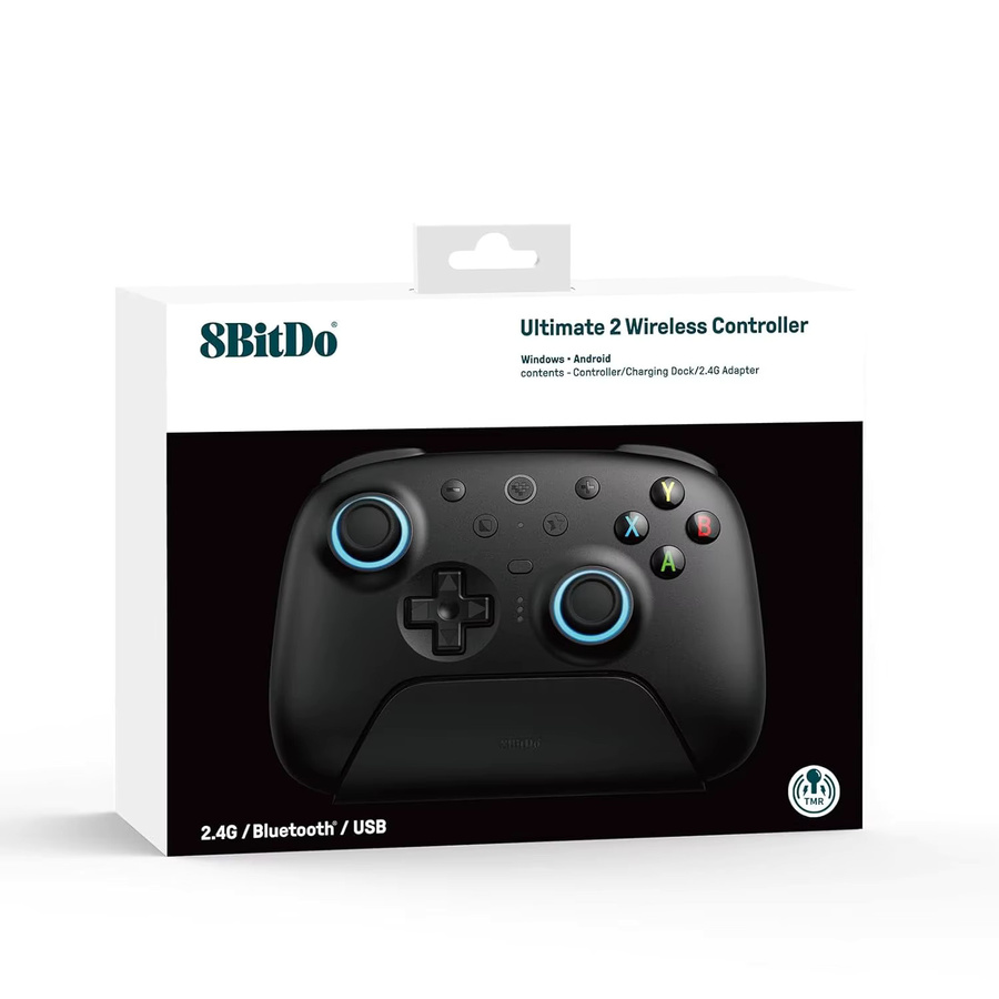 8BitDo Ultimate 2 Wireless Controller mit TMR-Joystick und Ladestation, Bluetooth/USB/2.4G Gamepad für Windows PC, Apple und Steam, Schwarz/Lila - Bild 4