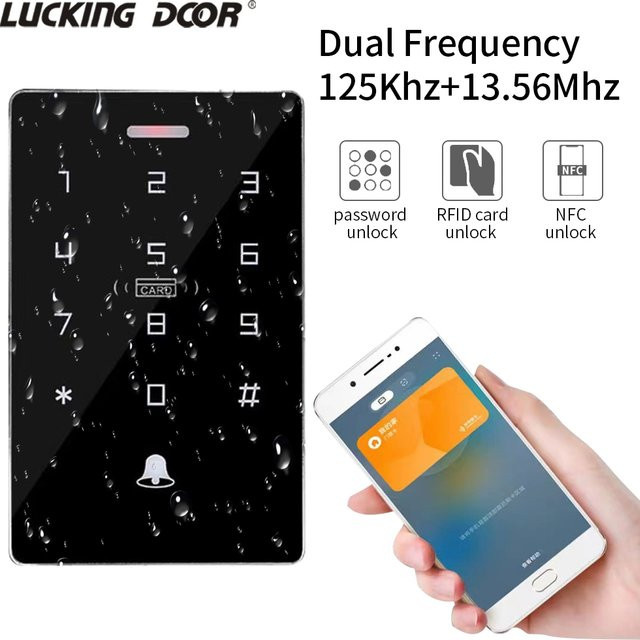 LUCKING DOOR Outdoor RFID Zugangskontrolle Tastatur IP67 wasserdicht in Schwarz (125kHz & 13,56 MHz) - Bild 1