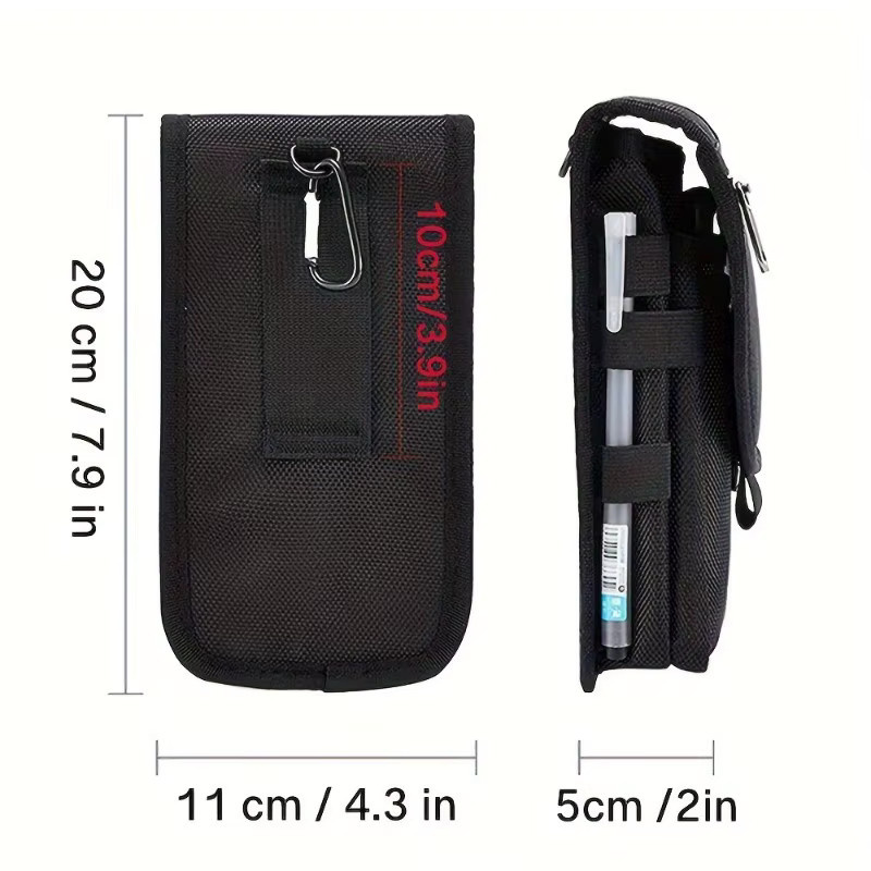 GOLDFOX Multifunktionale Handy Gürteltasche aus Oxford Stoff für iPhone 16 und iPhone 15, 6,3 Zoll, Schwarz - Bild 6
