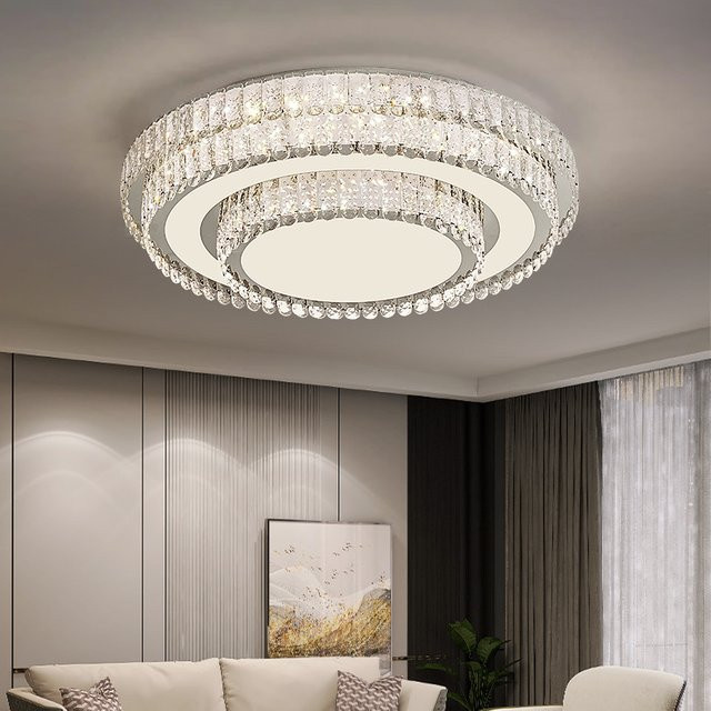 JIANKEXING Kristall LED Deckenleuchte in Transparent mit warmweißem Licht, minimalistisches Design für Wohnzimmer und Schlafzimmer - Bild 1