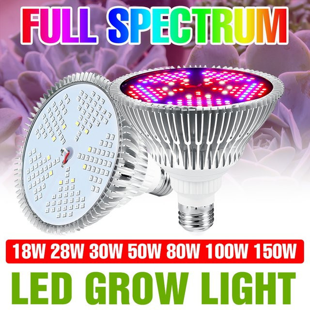 150W LED Vollspektrum-Wachstumslicht mit UV/IR für Zimmerpflanzen, Hydrokultur und Gemüseanbau, E27 Fassung - Bild 1