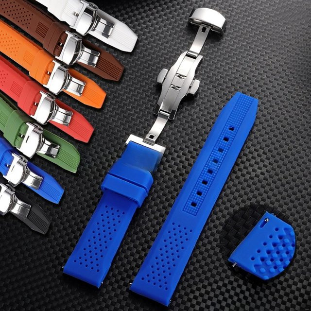 Uhrenarmband Kautschuk, Edelstahl, Schnellverschluss, Unisex - Bild 1