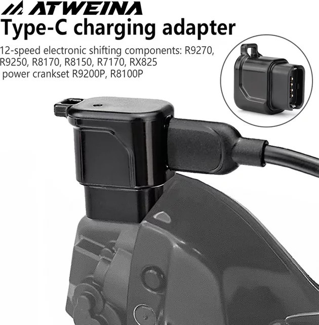 Shimano USB-C Fahrradladeradapter für Di2 elektronische Schaltwerke R9200 R8100 R7150 in Schwarz - Bild 1