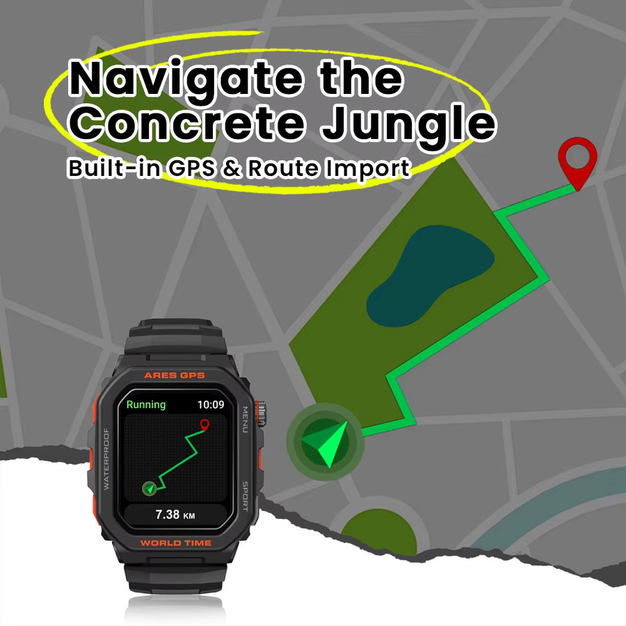 Zeblaze Smartwatch, GPS, Weiß, Silikon, 44 mm - Bild 2