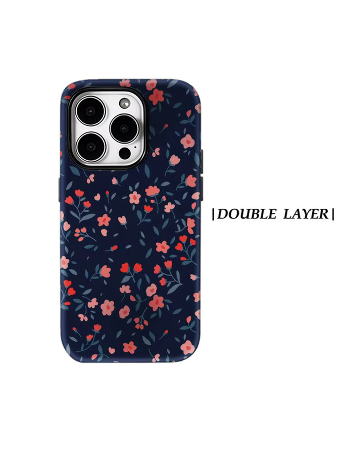 Robuste Apple iPhone Handyhülle mit Mitternachtsrosa Blumen und Magnetfunktion für iPhone 17 16 15 14 Pro Max Plus - Bild 6