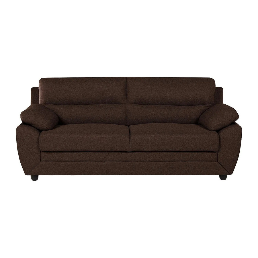 Vente-unique Sofa Manoa Schokobraun Stoff ohne Schlafmöglichkeit Breite: 201 cm - Bild 2
