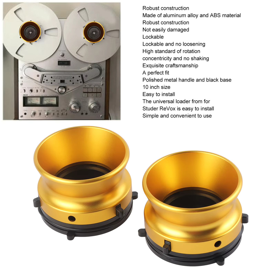docooler NAB-Nabenadapter Set aus polierter Aluminiumlegierung für Studer, Akai und Teac, 1 Paar, Silber und Gold - Bild 2