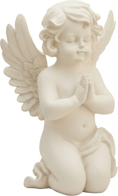 Relaxdays Grabengel aus Polyresin in Creme, frostbeständig, Höhe: 36 cm, Breite: 22,5 cm, Tiefe: 18 cm - Bild 1