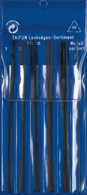 PEBARO Laubsägeblätter Set für Holz und Metall, 22 Stück, Farbe Silber, Länge: 130 mm, Stärke: 1-9 - Bild 1