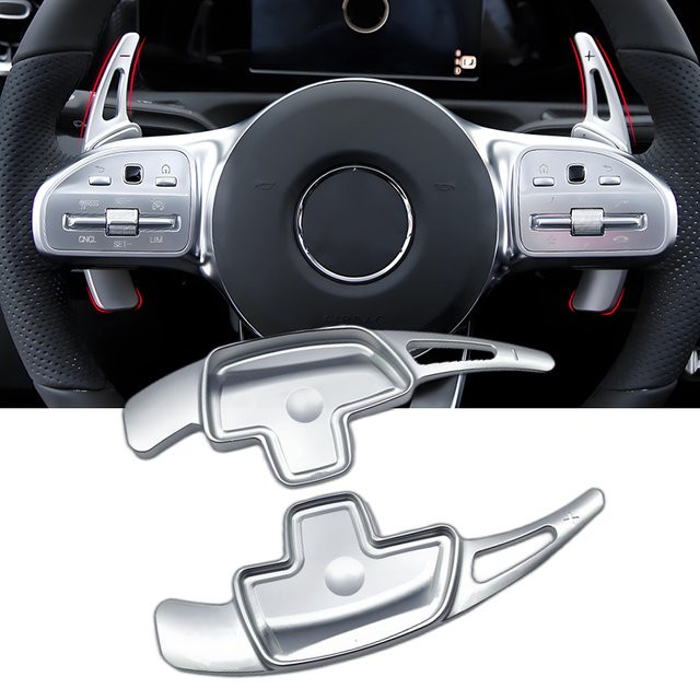ATDTING Paddle Shifter Getriebe Shift Verlängerung Trim in Silber für Mercedes Benz B A C-Klasse EQC CLA CLS SLC GLE GLS GLC - Bild 1
