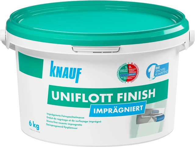 Knauf Uniflott Finish imprägnierter Gipsspachtel in Weiß, 6 kg - Bild 1
