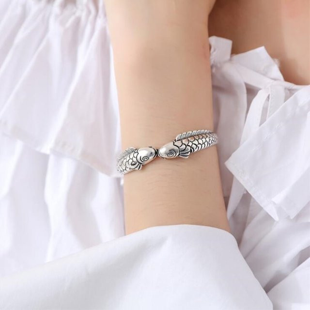 GaGa-Duck Armband, 925 Silber, Fisch, Ethno-Stil, Vintage - Bild 1