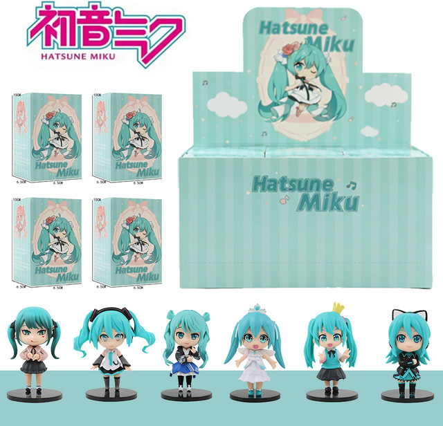 Bandai Hatsune Miku Figuren-Set, 6-teiliges Set, Miniatur-Charakter-Ornamente - Bild 1