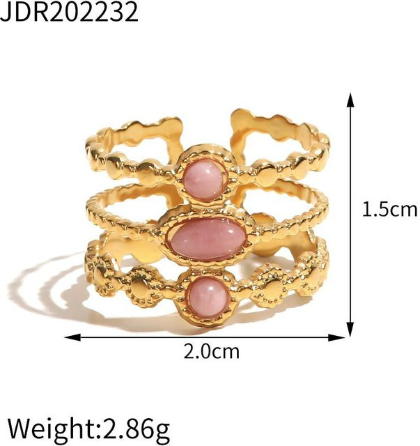 Youthway Edelstahlring, Gold, Stein, Kristall, Damen - Bild 1