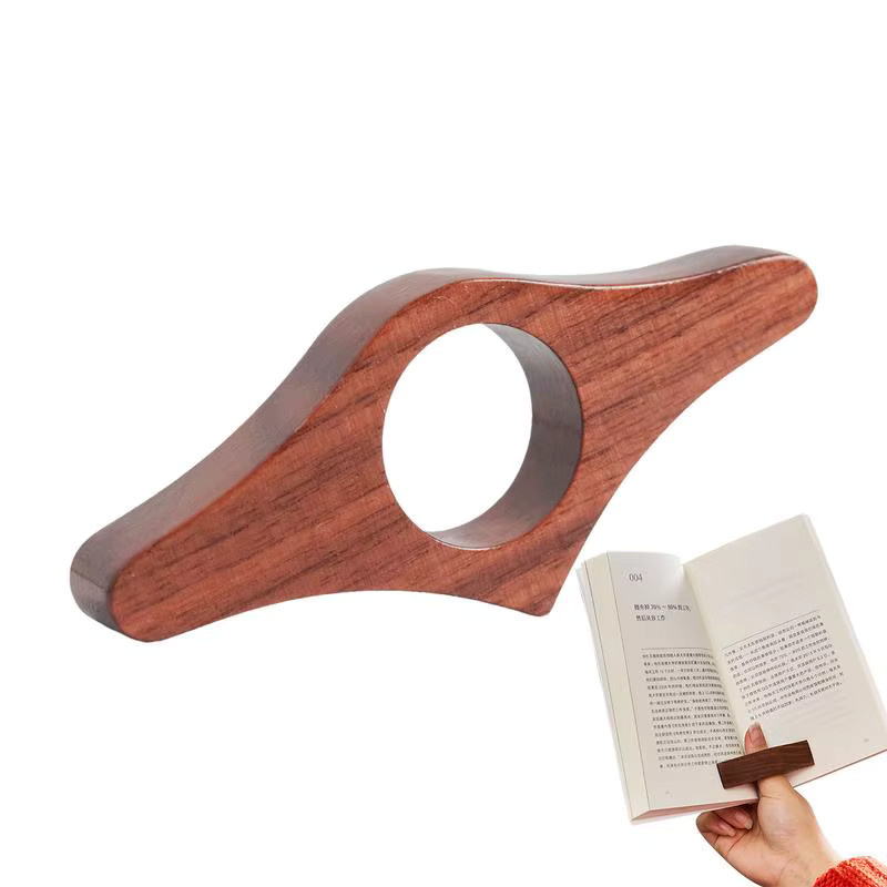 Holz Daumen Lesezeichen in Braun als praktische Lesehilfe zur Seitenunterstützung - Bild 3