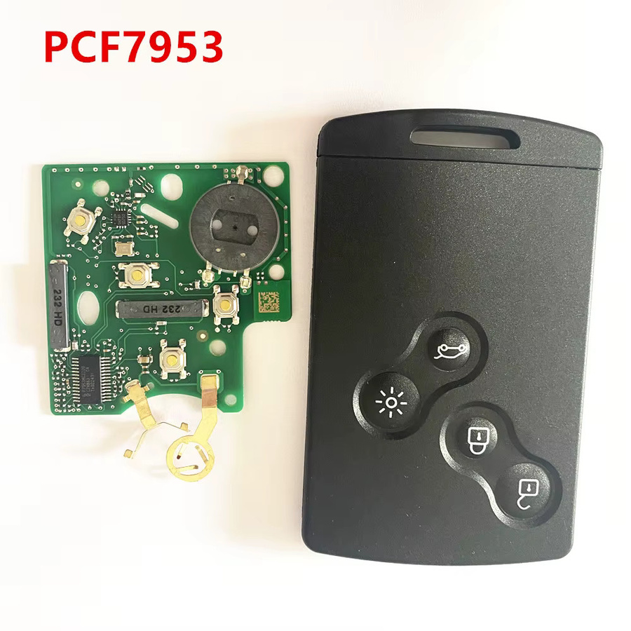 Wilongda Smart Key 433 MHz mit PCF7953 4A HITAG Chip und Keyless GO für Renault Clio 4 und Captur, Schwarz - Bild 2