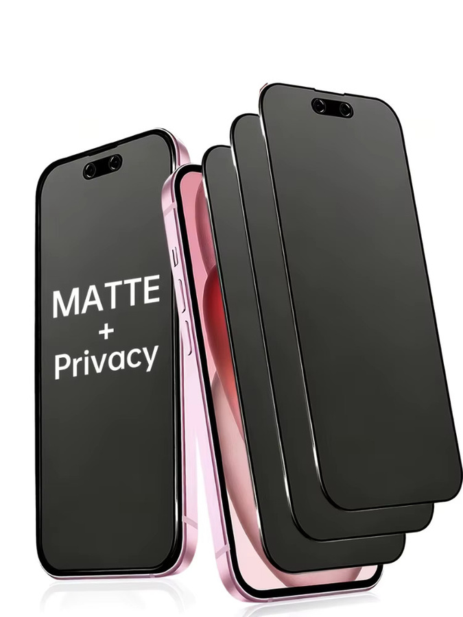 NNBILI 2er-Pack Mattierte Sichtschutz-Displayschutzfolien aus gehärtetem Glas für iPhone 17 16 15 14 13 12 11 Pro Max 17e 16e Plus - Bild 5