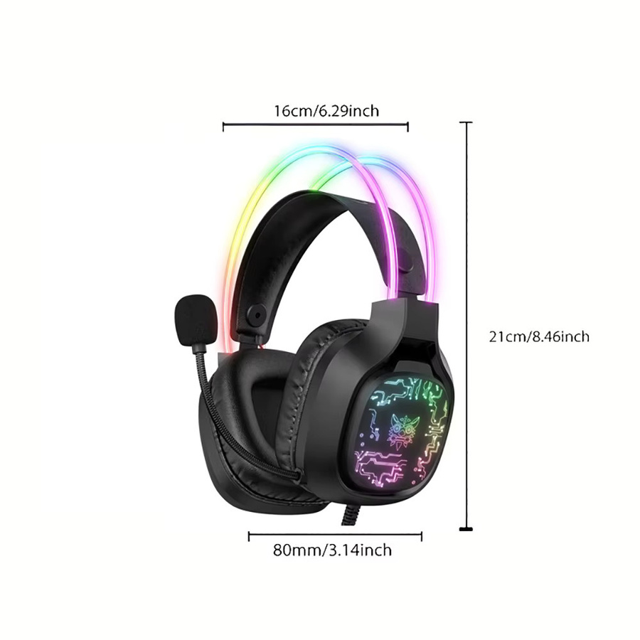 Onikuma X22 Gaming Headset mit RGB-Beleuchtung und flexiblem Mikrofon in Schwarz für Xbox, PS5 und PC - Bild 5