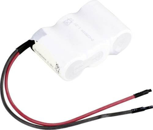 Mexcel Reihe F1x3 Akkupack mit 3x Baby (C) Kabel, Flat-Top NiCd, 3.6V, 2500 mAh, Farbe: Weiß - Bild 1