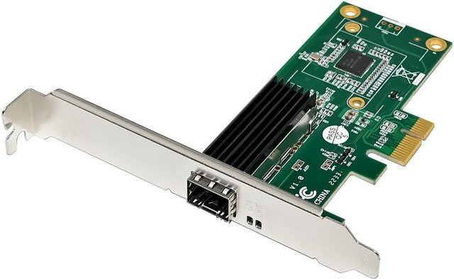 Microconnect MC-PCIE-INT210 PCIe Netzwerkkarte für Ethernet/LAN mit 1000 Mbit/s Faseranschluss in Grün - Bild 1