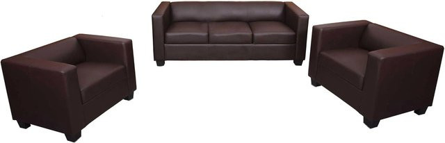 MCW Sofagarnitur Lille 3-1-1 aus Kunstleder in Coffee Brown - Bild 1