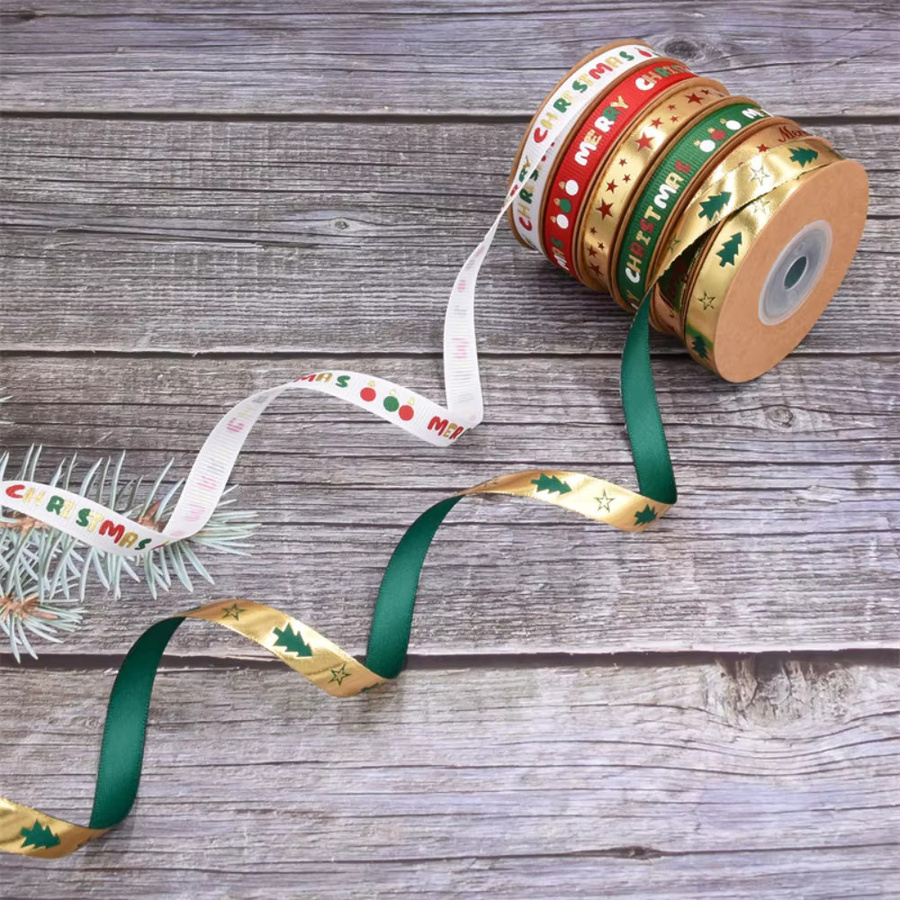 Buntes Polyester-Weihnachtsband für DIY-Geschenkverpackungen und Weihnachtsdekorationen - Bild 2
