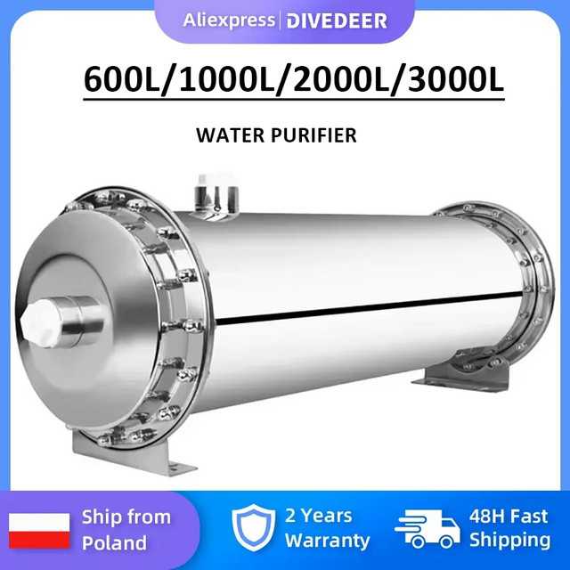 DIVEDEER PVC-Ultrafiltrationsmembran Wasserfiltersystem mit Edelstahl-Filter, 0,01 Mikron, Farbe: Silber - Bild 1