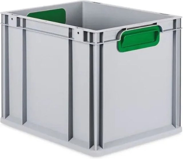 PROREGAL Eurobox Nextgen Color Transportbox mit Griffen, Grün, H x B x T: 40 x 32 x 30 cm, 30 Liter, Geschlossen, Glatter Boden - Bild 1