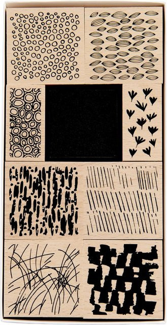 Rico Design XL Stempel-Set Texturen in Schwarz, Beige und Multicolour - Bild 1