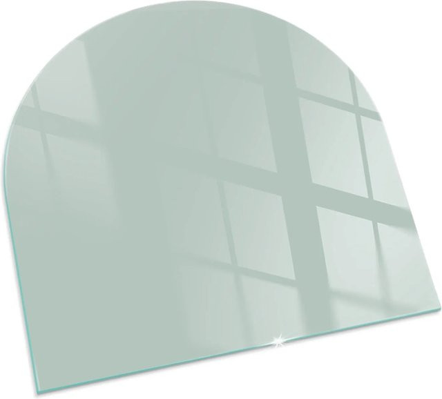Tulup Kamin-Glasplatte als Funkenschutzplatte in Grün, Halbkreis, B: 100 cm x T: 100 cm - Bild 1