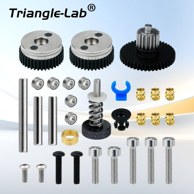 Trianglelab HGX-LITE Extruder-Getriebesatz aus gehärtetem Stahl in Silber für 1,75-mm-FDM-3D-Drucker ohne Gehäuse - Bild 1