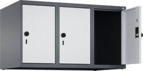 C+P Aufsatzschrank 7016/7035 mit 3 Abteilen und Sicherheits-Drehriegel, B/H/T: 50 x 90 x 50 cm, Anthrazitgrau/Lichtgrau - Bild 1