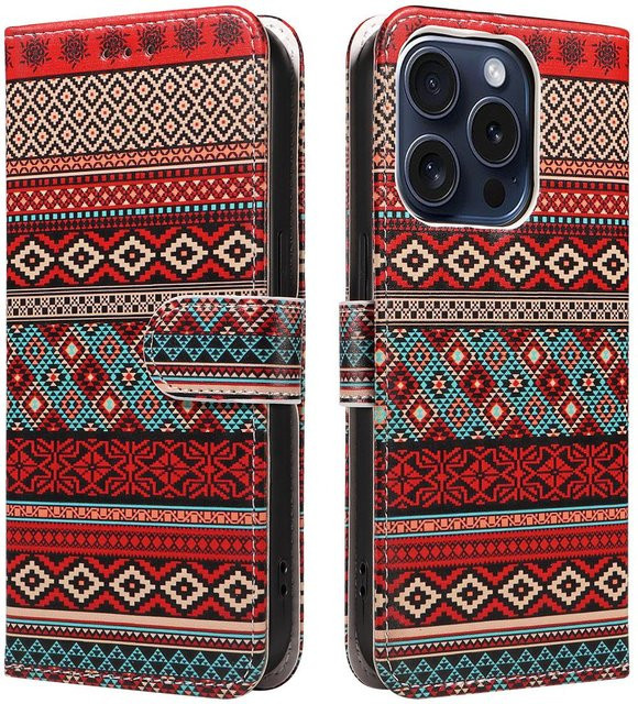 Handyhülle aus Kunstleder mit Muster für Xiaomi Redmi Note 13 12 11 10 9 8 Serie (4G/LTE), Geldbörse-Klapphülle in Multicolour - Bild 1