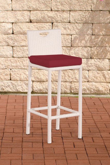 TPFGarden Barhocker Marlies aus Polyrattan in Rubinrot und Weiß, B/T/H: 44 x 44 x 107 cm - Bild 1