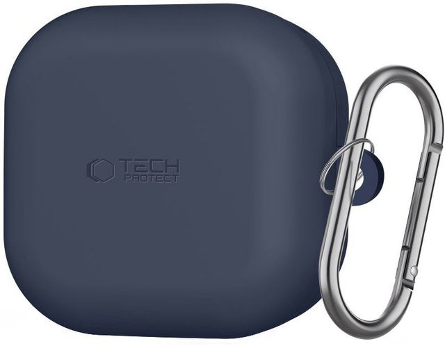 Tech-Protect Silikon Hülle mit Haken für Samsung Galaxy Buds4 / Buds4 Pro, Marineblau - Bild 1