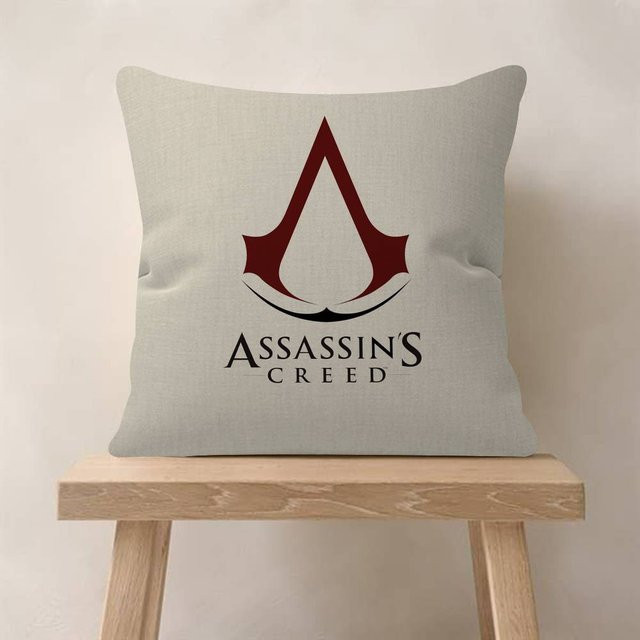 Dekorativer Kissenbezug Assassin's Creed Logo in Beige, quadratisch, B/B: 18 x 18 cm - Bild 1