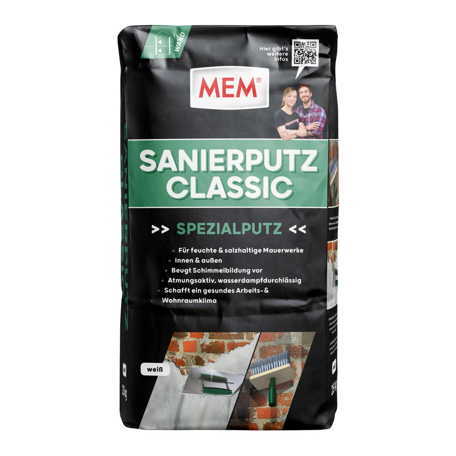 MEM Sanierputz Classic Weiß 25 kg - Bild 2