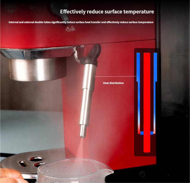 Verlängerter modifizierter Milchschaum-Aufsatz als Ersatzteil für Delonghi EC685 Kaffeemaschinen in Silber - Bild 1