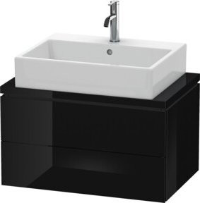 Duravit Waschtischunterschrank Compact L-Cube in Schwarz Hochglanz mit 2 Schubkästen B: 72 cm, T: 47,7 cm, H: 40 cm - Bild 1
