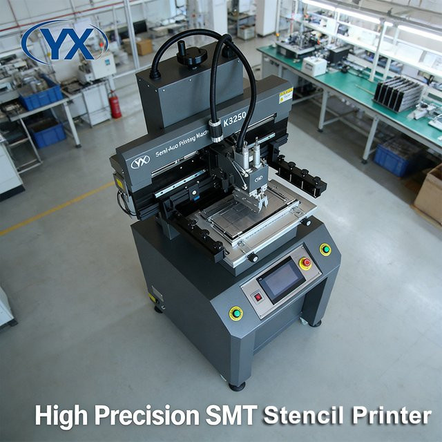 YXING Halbautomatischer Schablonendrucker YX3250 für LED-Produktionslinien zur PCB-Lötpastenbearbeitung in Grau - Bild 1