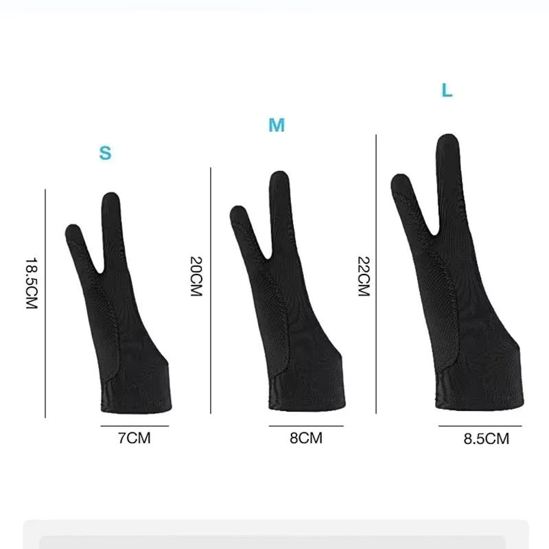 Zwei-Finger-Zeichenhandschuhe in Schwarz als Anti-Touch-Malhandschuhe für iPad, Tablet und digitale Boards zur Nutzung bei Ölgemälden und im Büro - Bild 6