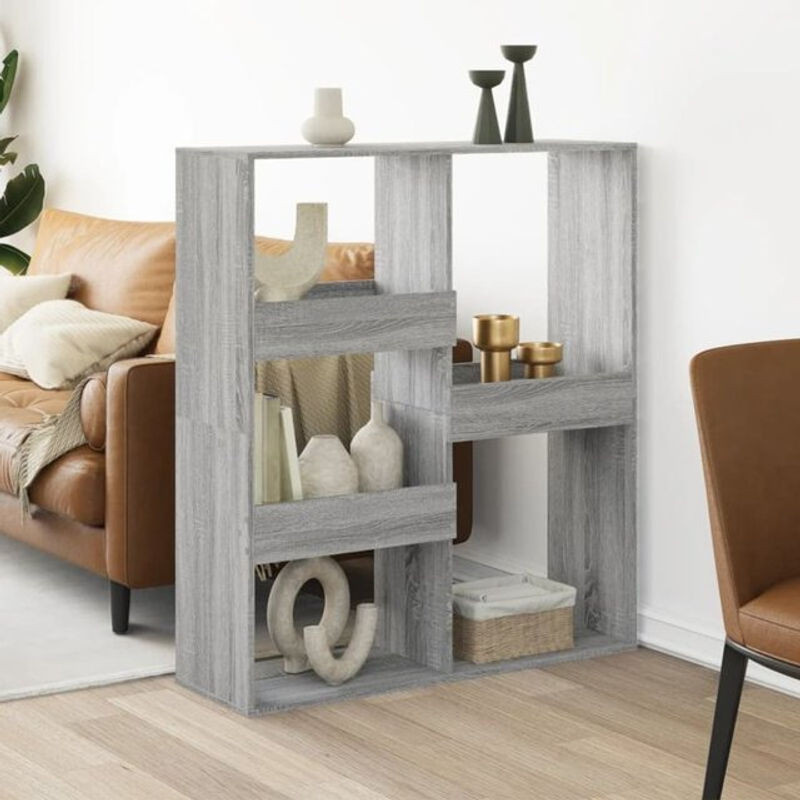 Vidaxl Raumteiler Grau aus Holzwerkstoff, freistehend, B/T/H: 100 x 33 x 115 cm - Bild 1