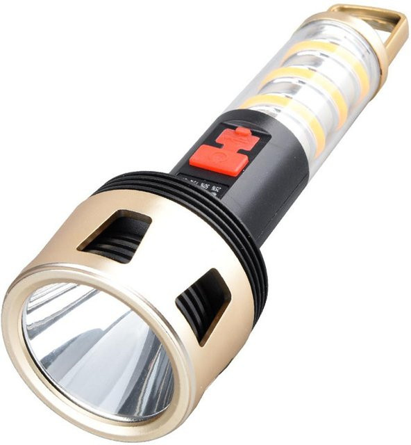 TOMTOP JMS Multifunktionale LED-Taschenlampe in Gold, tragbares und wasserdichtes Campinglicht mit 4 Lichtmodi und wiederaufladbarem Akku - Bild 1