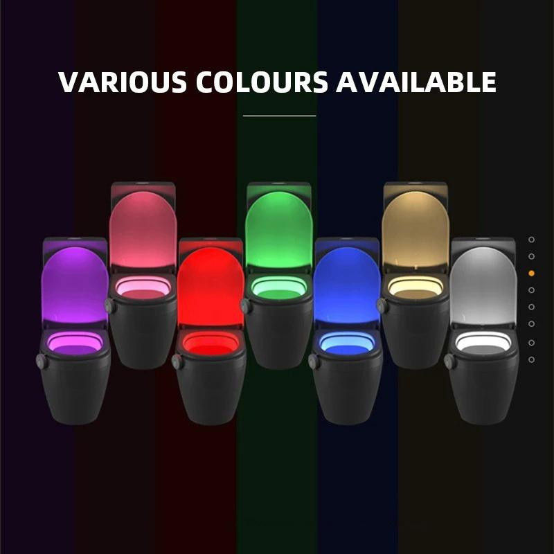 Happy6 Automatisches Toiletten-Nachtlicht mit Bewegungserkennung und 16 RGB-Farben, batteriebetrieben, Weiß - Bild 4