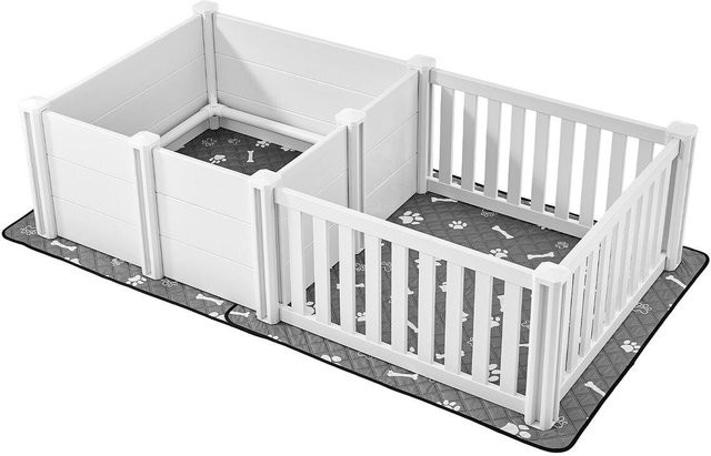 Buying Solutions MB Hundewurfbox aus PVC-Kunststoff für mittelgroße Hunde, verstellbare Türhöhe, Farben: Grau, Cremeweiß, Weiß, B/T/H: 185,4 x 96,5 x 49,9 cm - Bild 1