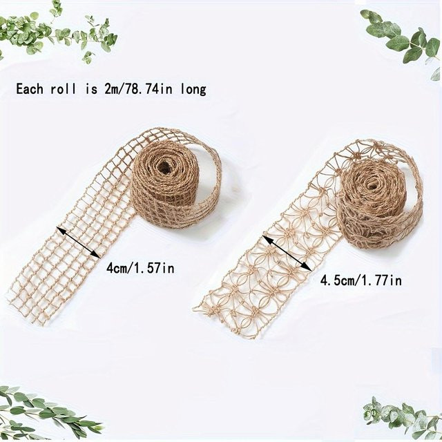 2 Stück Spitzenband aus Jute in Beige von SZ-Damai für Bastelarbeiten und Dekorationen - Bild 1