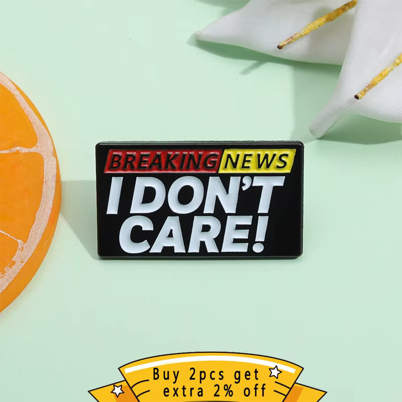QIHE JEWELRY Anstecknadel Emaille, Unisex, I Don't Care - Bild 2